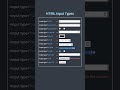 All HTML Input Types 🔥 | From Text to Date, Range &amp; More! #html #webdev
