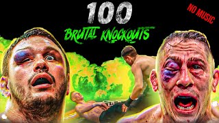 100 Most Brutal Knockouts You'll Ever See | Crazy MMA, Bare Knuckle & Kickboxing Knockouts