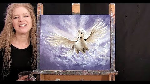 Learn How to Paint "PEGASUS" with Acrylic - Paint and Sip at Home - Fun Animal Step by Step Tutorial