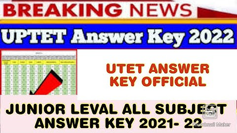 UPTET JUNIOR ANSWER KEY || UP TET 2022 || UPTET ANSWER KEY ALL SUBJECT FULL VIDEO || TET ANSWER 2022