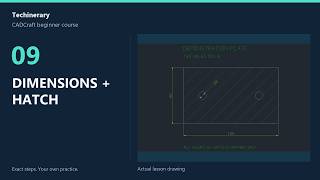 CADCraft Beginner 09: Annotate a Plate with Dimensions, Hatch, and Notes