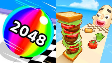 Ball Run 2048 vs Sandwich Runner - All Level Gameplay Android,iOS