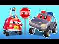 The ROBOT POLICE CAR goes crazy!  | InvenTom The Tow Truck | Car City World App