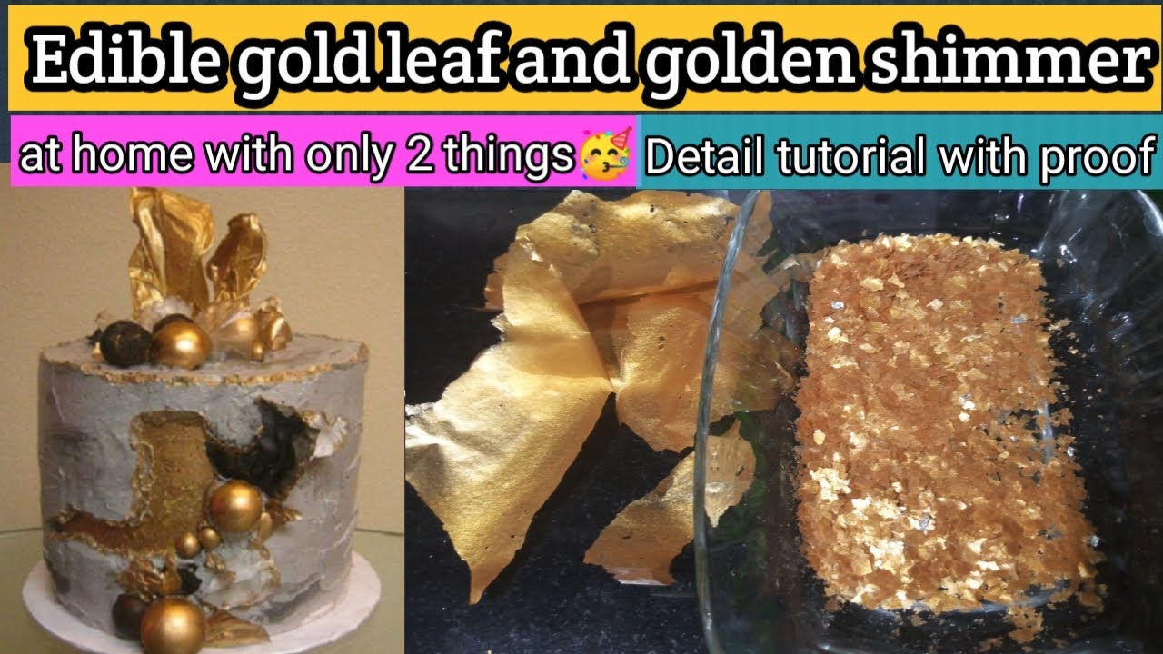 HOME MADE EDIBLE GOLD LEAF  GOLD LEAF FLAKES made with only one ingredient  