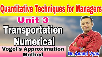 Quantitative Techniques for Managers | Unit 3 | Numerical Vogel