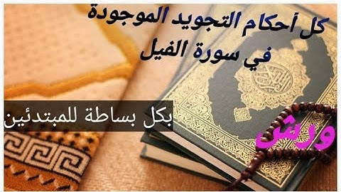 كل أحكام التجويد في سورة الفيل وتلقينها للمبتدئات برواية ورش عن نافع.
