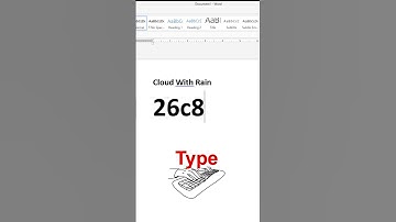 How To Make Cloud With Rain Symbol In Microsoft Word