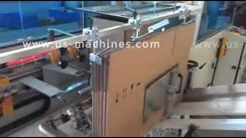 Automatic carton box erecting forming bottom sealing machine testing video