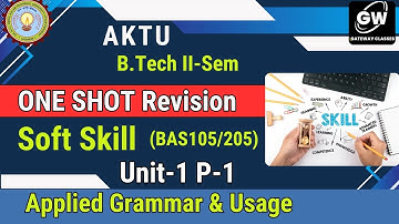 Unit-1 I Part-1 I ONE SHOT I Soft Skills I by Shiwani Agarwal Ma