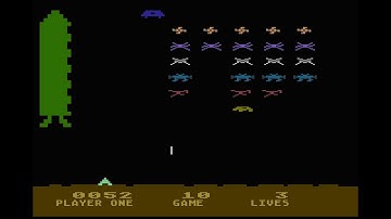 Atari 8-Bit Game Play, Space Invaders (Atari)