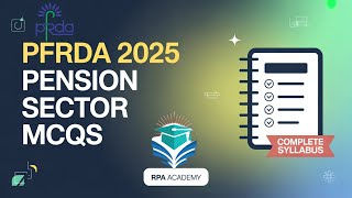 📘 PFRDA Grade A 2025 | Pension Sector MCQs | Complete Syllabus Coverage