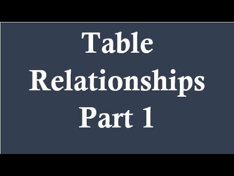 Table Relationships Part 1 - YouTube