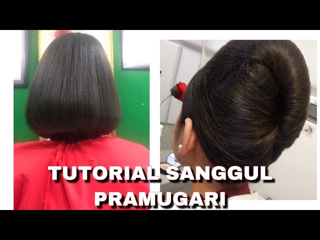 TUTORIAL SANGGUL PRAMUGARI RAMBUT PENDEK TANPA ALAT TERBARU 2023 class=