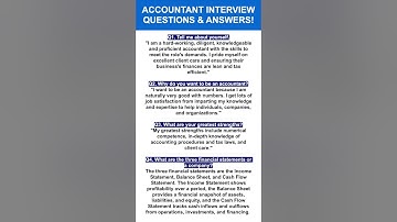 ACCOUNTANT INTERVIEW QUESTIONS & ANSWERS! #accounting #accountancy