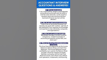 ACCOUNTANT INTERVIEW QUESTIONS & ANSWERS! #accounting #accountancy