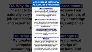 ACCOUNTANT INTERVIEW QUESTIONS &amp; ANSWERS! #accounting #accountancy