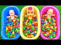 Satisfying Video ASMR | 3 Full Bathtub of Rainbow Candy with Magic Skittles & Slime Cutting #99