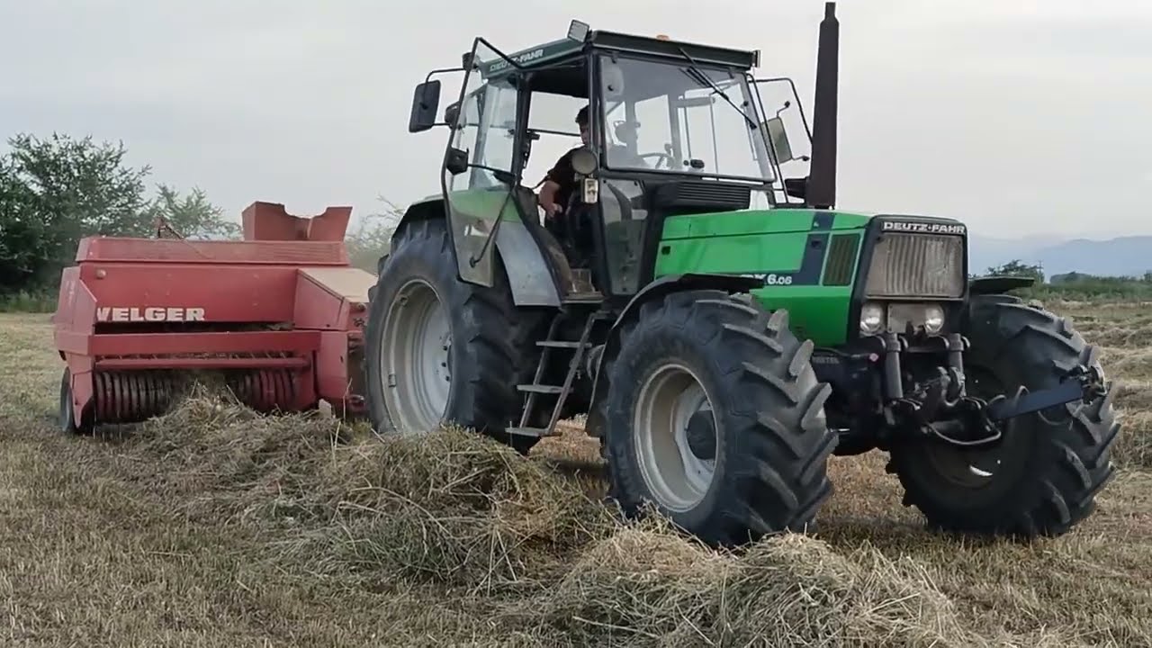 DEUTZ FAHR DX 6.06-Δεσιμο τριφυλλιού με πρεσσα werlger 