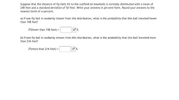 MyOpenMath - Normal Curve Distribution - Fly Balls