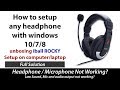 How to setup any headphone on windows 10/7/8. unboxing iball rocky and setup with pc/laptop