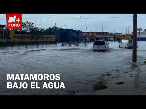 Cold front 1 floods streets and leaves vehicles stranded in Matamoros, Tamaulipas