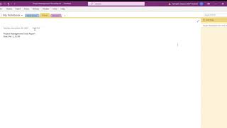 Project Management Tools Report - OneNote