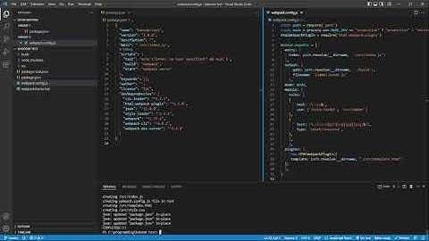 Webpack Batch file to setup new Javascript bundled project, with css, images, and html template file