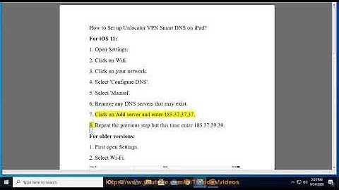 Set up Unlocator VPN Smart DNS on iPad