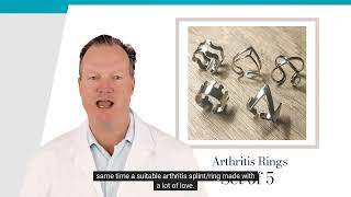 5 in 1 Bundle Set Arthritis Finger Splint for Bending Sideways, Handmade Hammered Zinc Alloy Rings