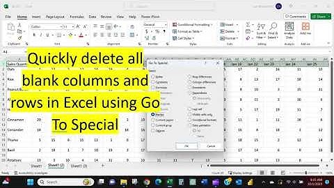 Quickly delete all blank columns and rows using Go To Special