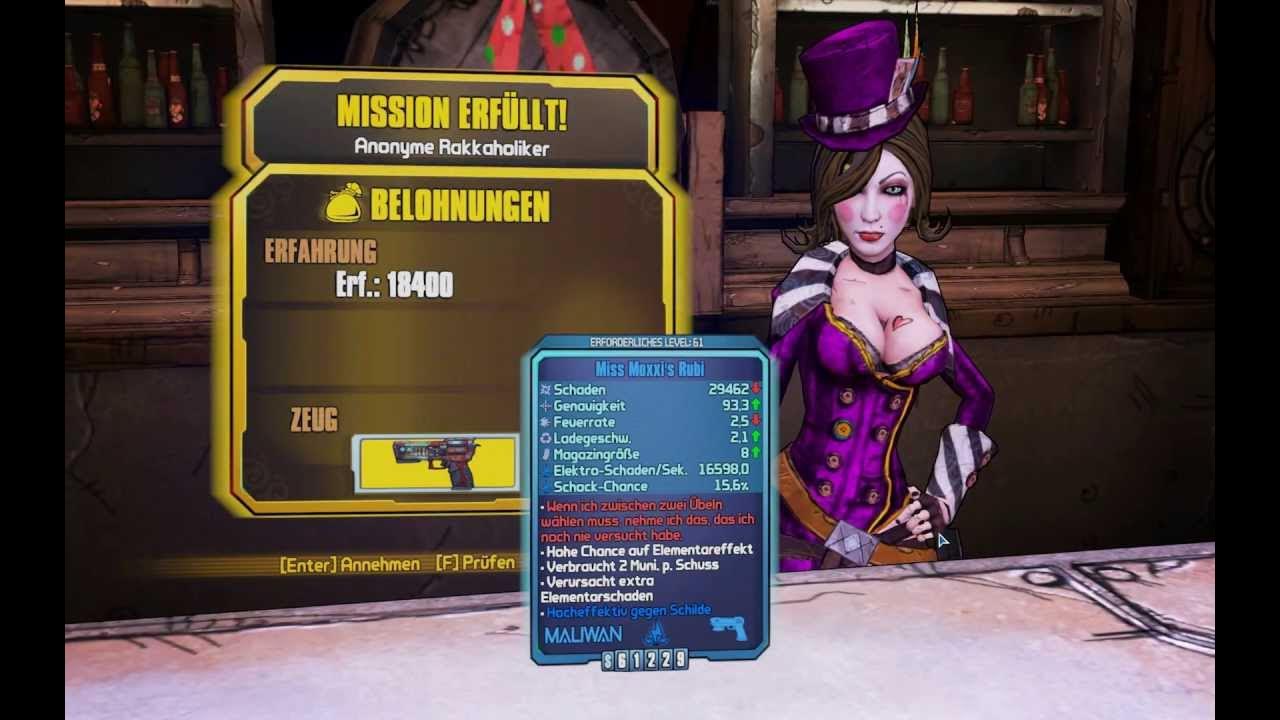 Borderlands 2 MOXXI or MORDECAI Sniper or Pistol lvl 61 Ultim
