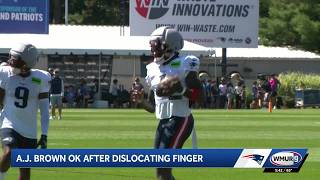 Patriots receiver A.J. Brown dislocates thumb during practice