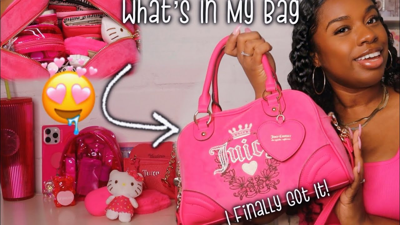 🩷 What’s In My Bag- Juicy Couture Heritage Bowler Bag