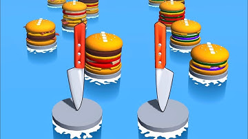 Burger Slice Gameplay Very satisfying and relaxing ASMR slicing game