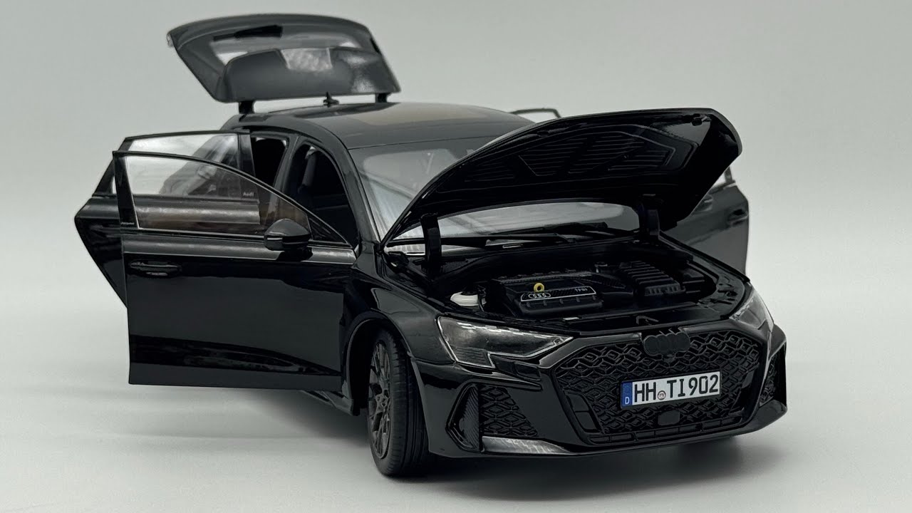 Audi RS3 2025 Myth Black Norev 1:18 - YouTube