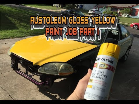 Spray can painted the hood with CHEAP rustoleum paint AMAZING RESULTS