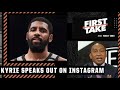 Stephen A. reacts to Kyrie Irving's Instagram Live about his stance on the vaccine | First Take