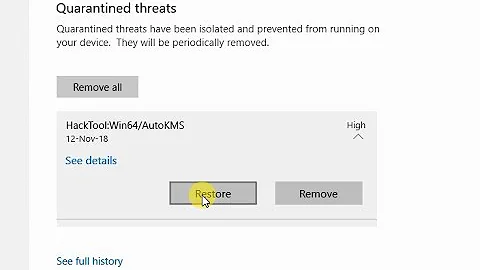 How to Restore Windows Defender Quarantined / Removed Files in Windows 10 version 1803