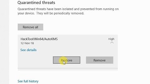 How to Restore Windows Defender Quarantined / Removed Files in Windows 10 version 1803