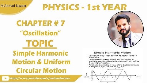 Ch#7 SHM and Uniform Circular Motion Fsc Part 1 Physics @MAhmad Nazeer #bysirmahmadnazeer