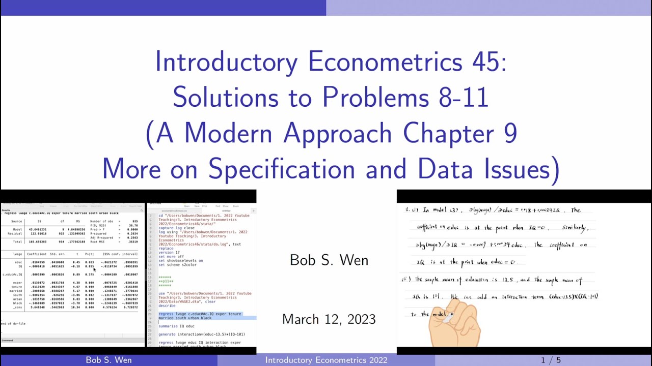 Solutions to Problems 8-11 (A Modern Approach Chapter 9) | Introductory