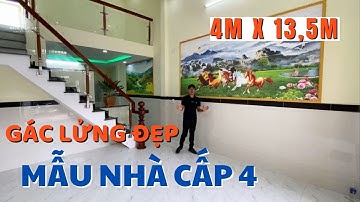 Mẫu Nhà Gác Lửng Đẹp 4m x 13.5m | Nhà Đẹp | Nhà Cấp 4 Gác Lửng