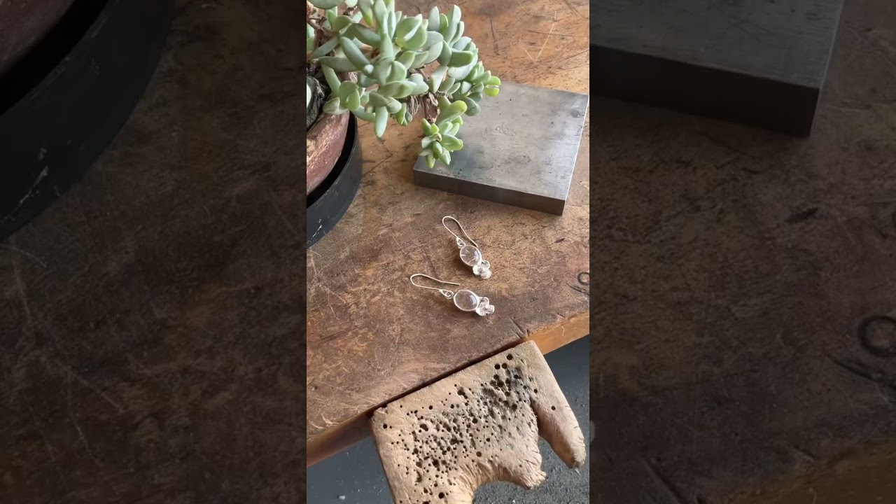 Aritos Plata y Cuarzo 