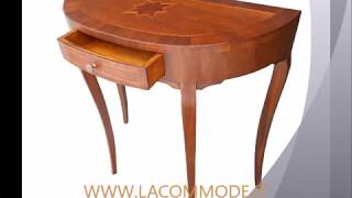 CONSOLLE TAVOLINO A MEZZALUNA CON CASSETTO