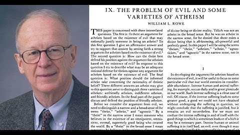 RA002: Article: The Problem of Evil and Some Varieties of Atheism (Podcast episode)