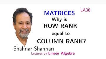 LA38 Why is Column Rank = Row Rank?