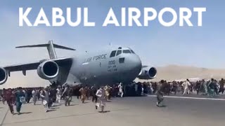 Kabul Airport Chaos While Us Airforce Takeoff Afghans Hanging On Plane - Rush To Flee Afghanistan