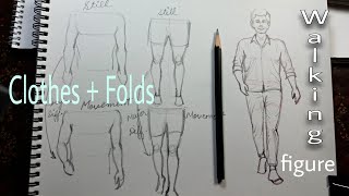 Walking Figure Drawing Tutorial | front view