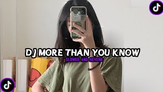 Dj More Than You Know Viral Tiktok Slowed And Reverb