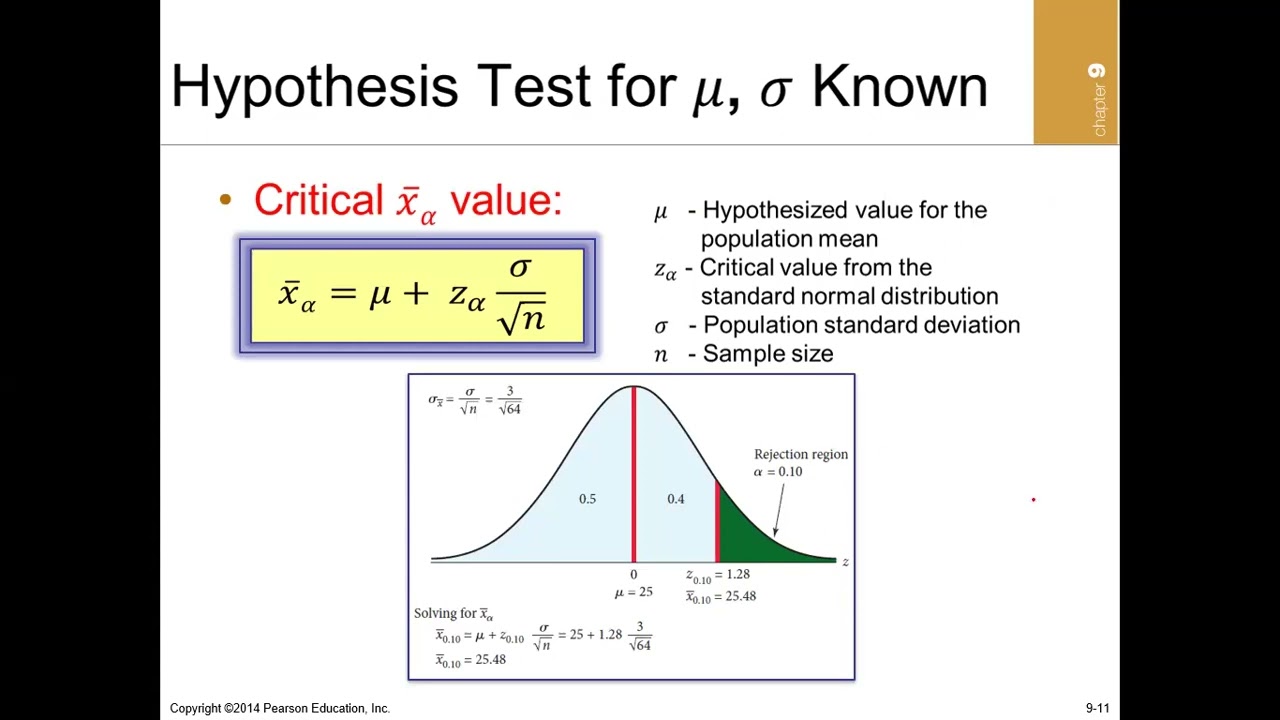 hypothesis test for a population mean is to be performed
